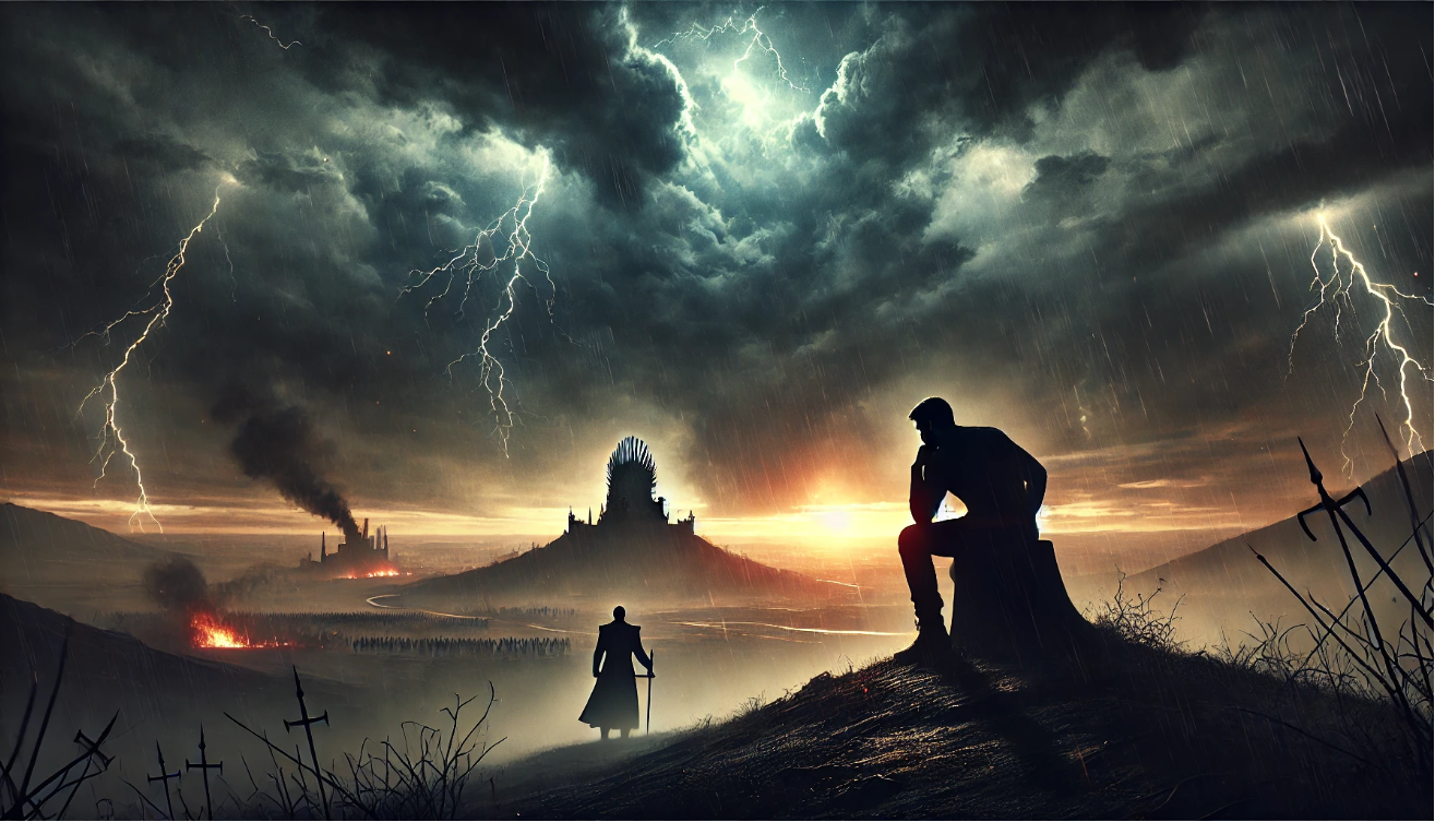 "Silhouette storm power conflict"