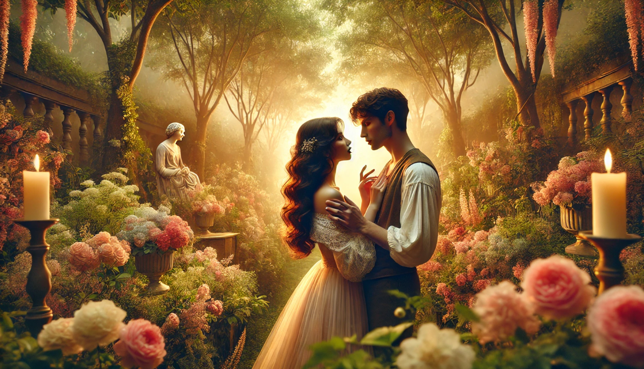 "Romantic garden love longing"