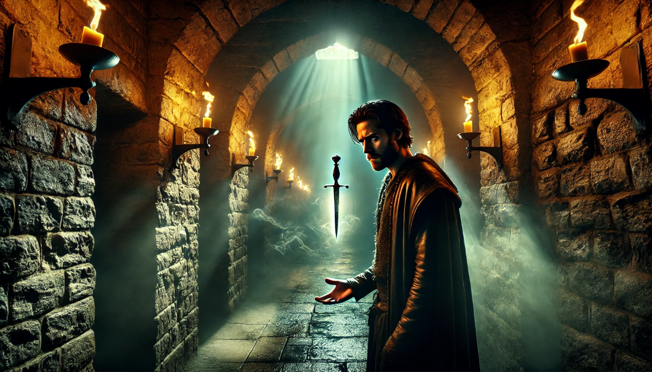 Macbeth sees floating dagger.