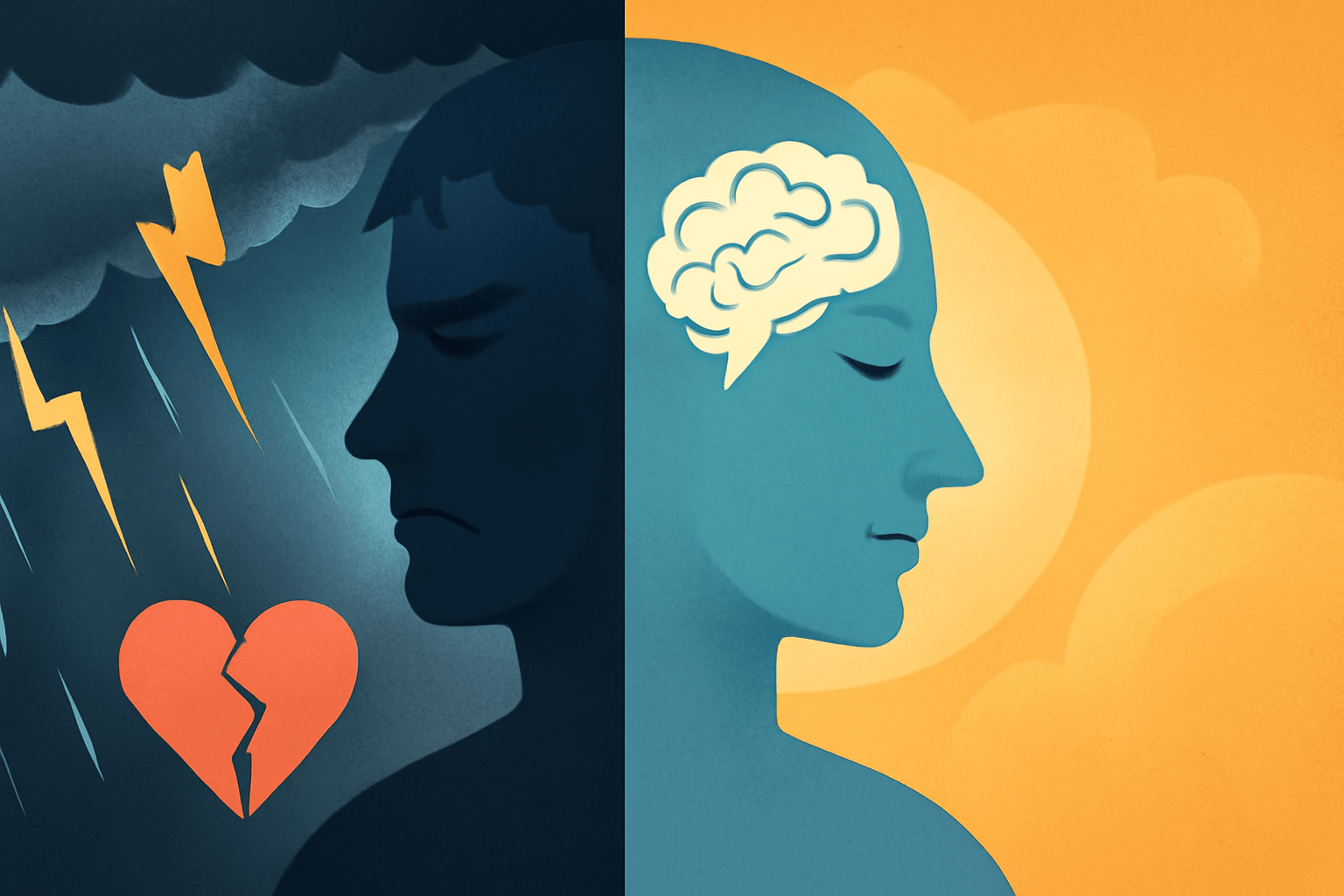 Abstract representation of a character’s emotional conflict