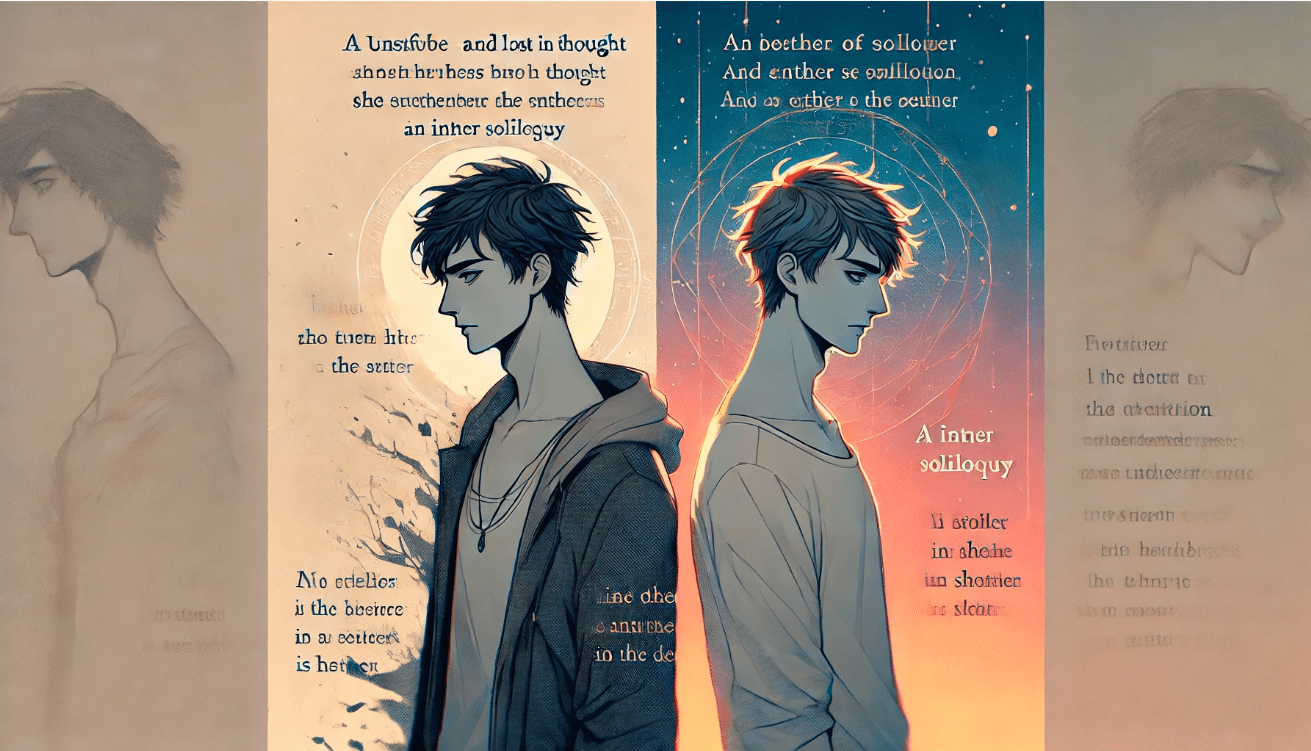 A split-scene image showing a character’s transformation