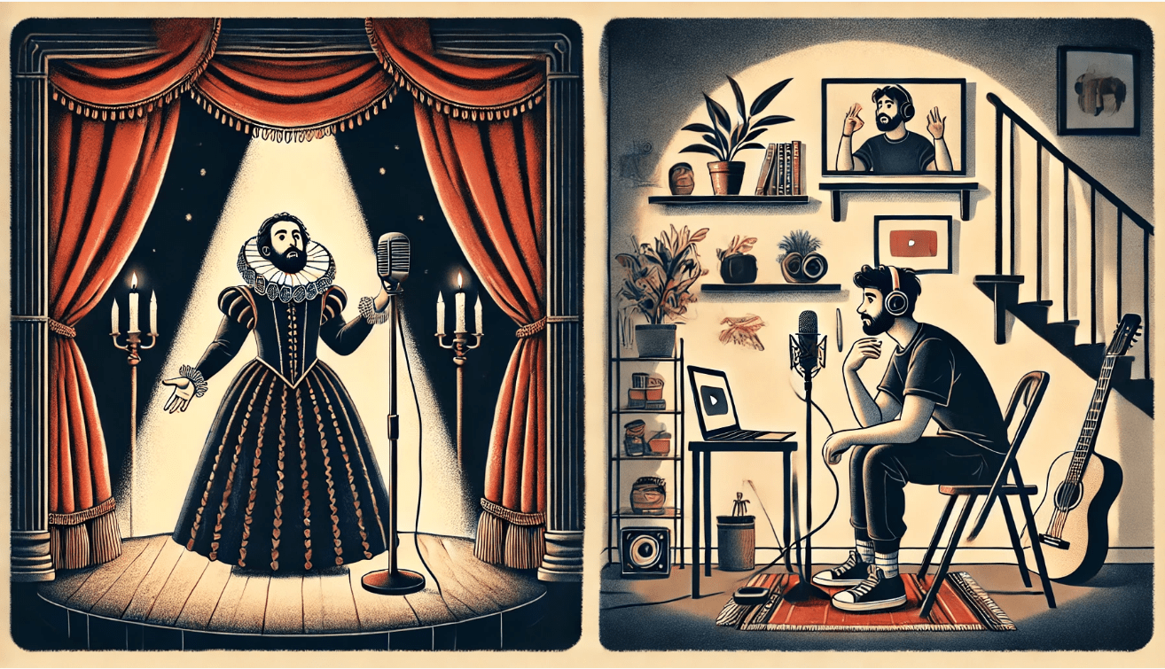 A side-by-side illustration showing two expressive characters