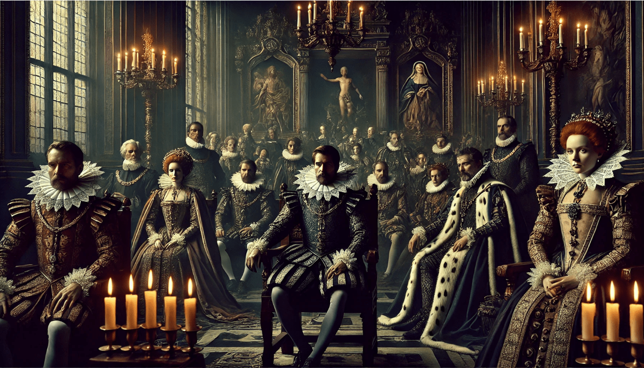 "Royal court with candlelight"
