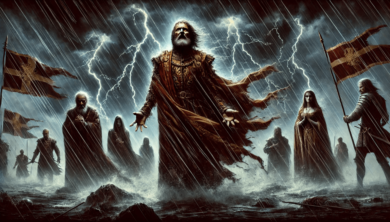"Epic storm with warriors"