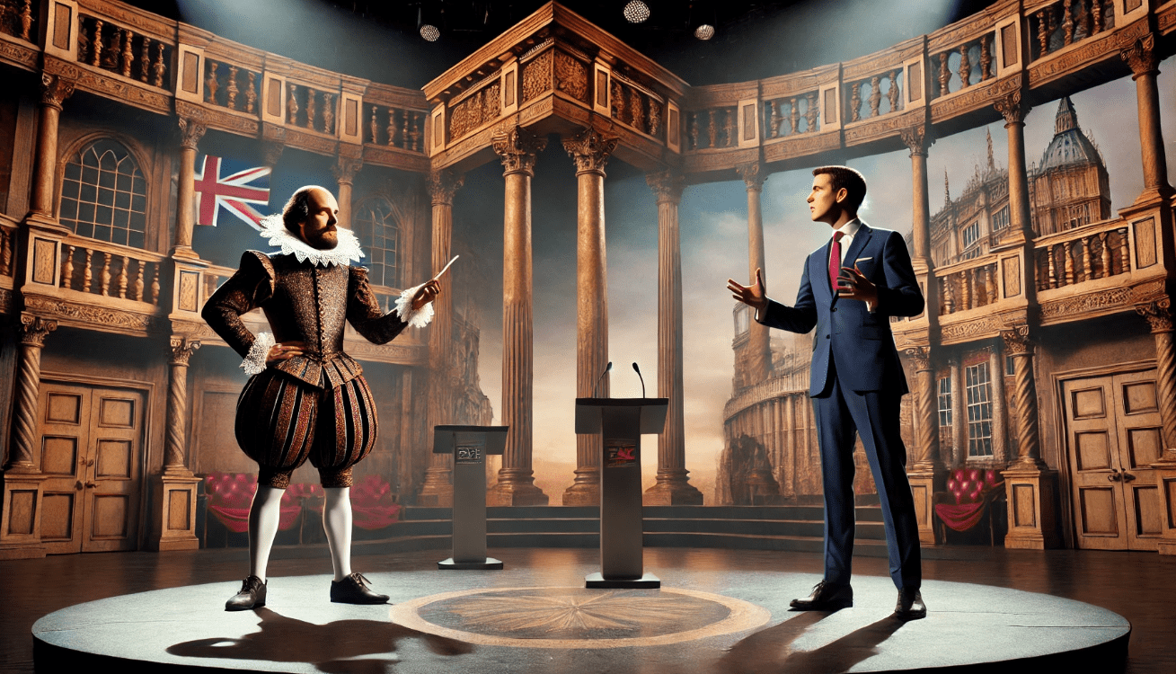 "Debate between historical figures"