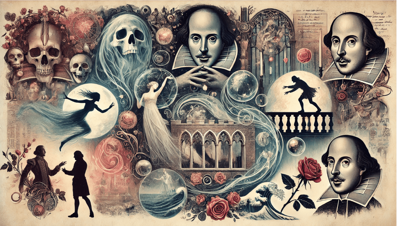 Shakespeare plays symbolic collage 