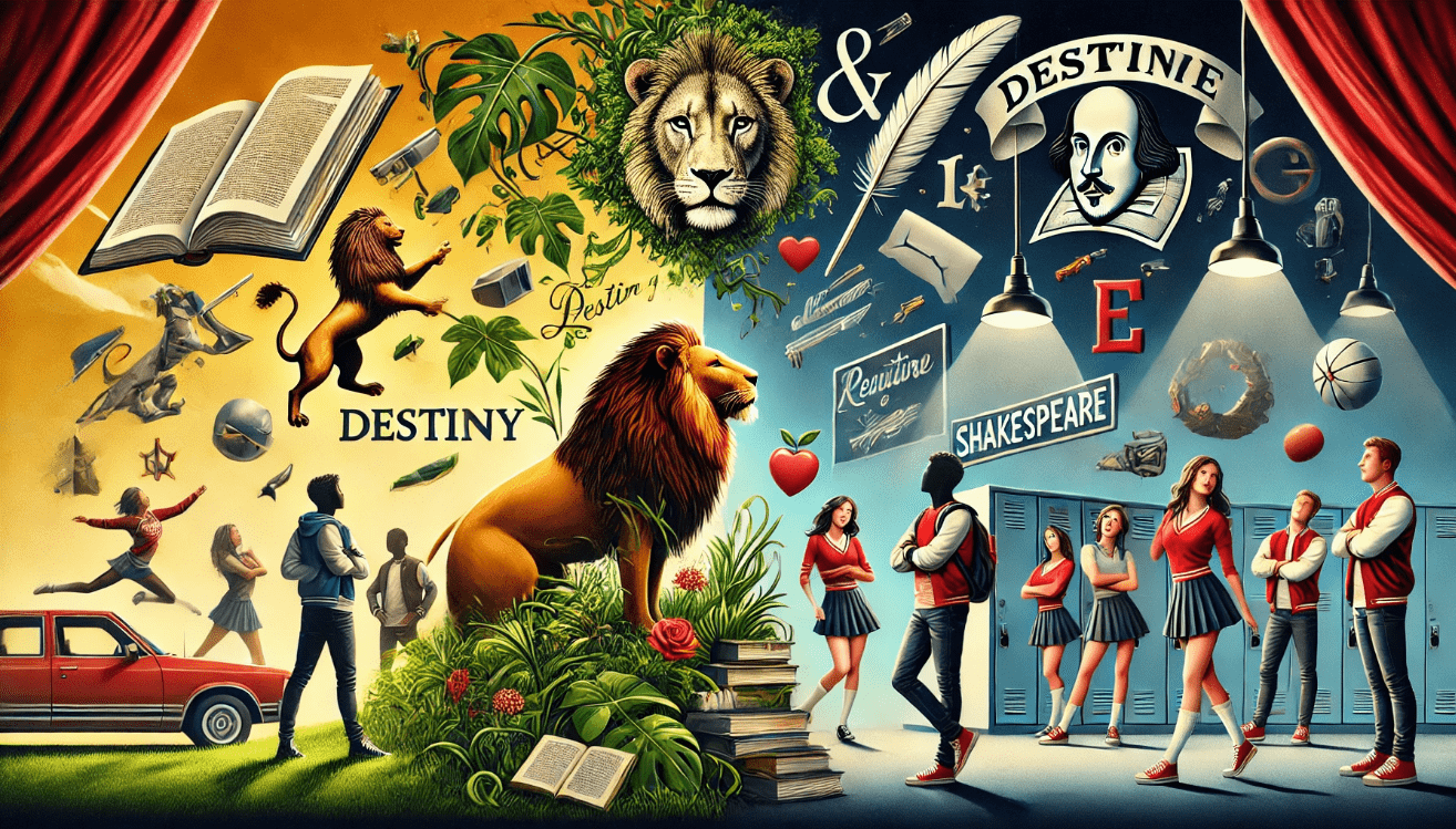 Modern Shakespeare adaptation collage 
