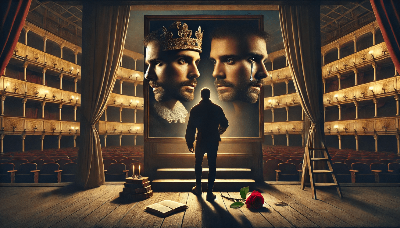 Mirror reflecting Shakespearean emotions 