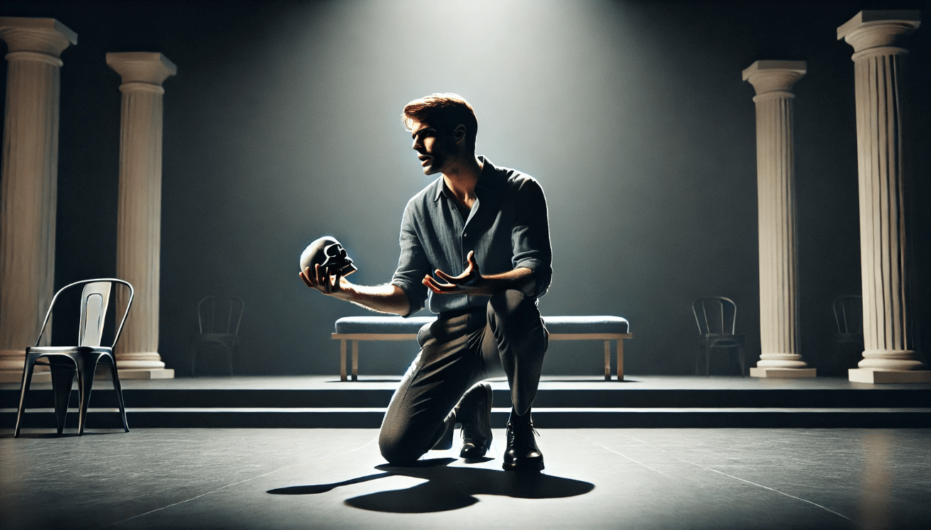 Modern Hamlet stage soliloquy 