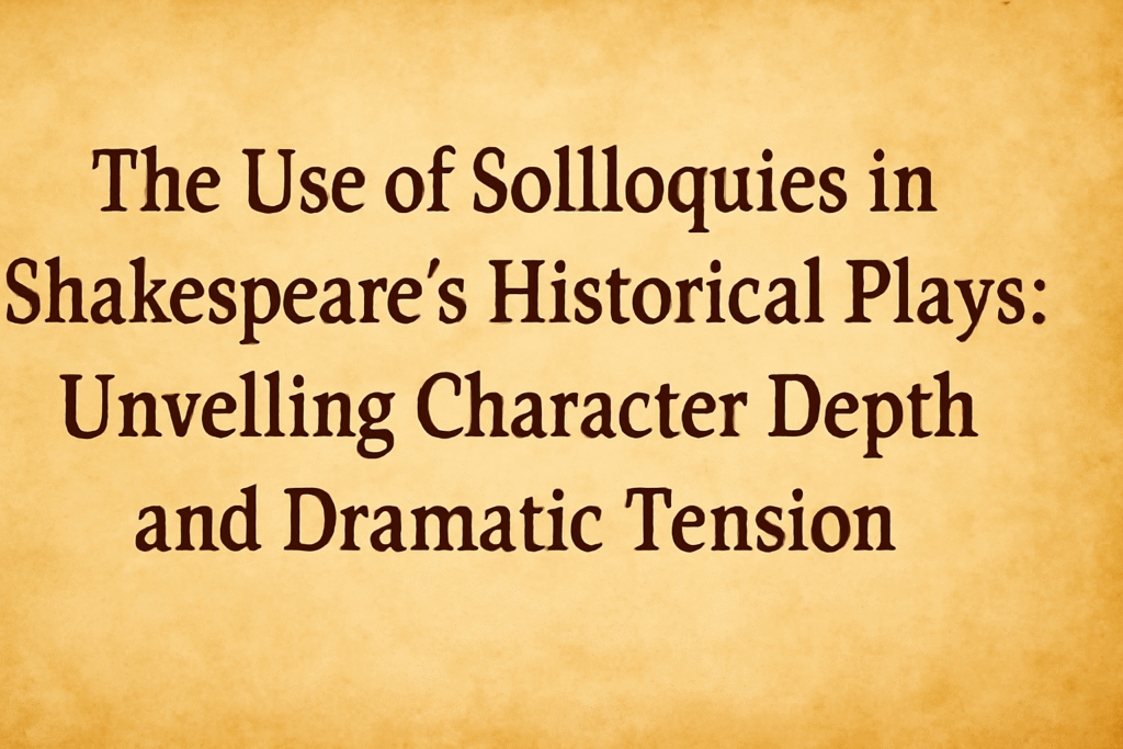 The use of soliloquies in Shakespeare’s historical plays