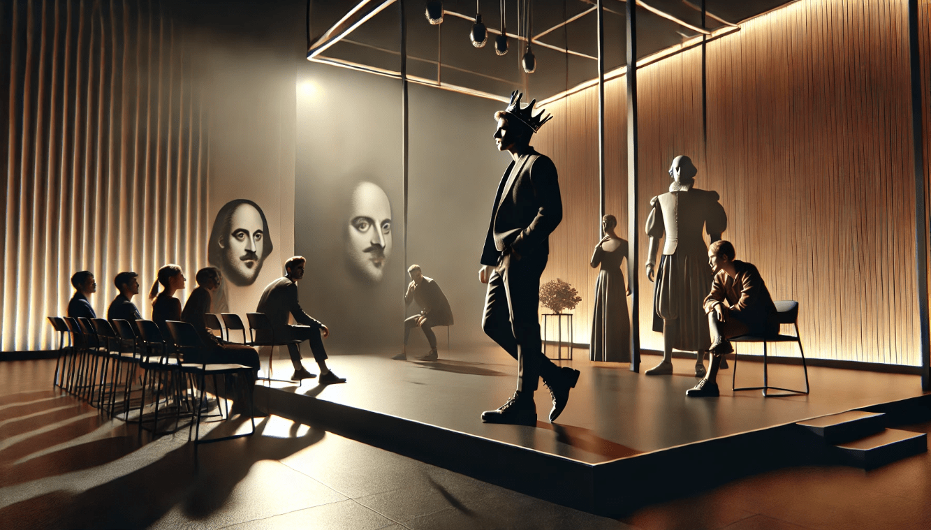 Modern theater performance influenced by Shakespeare’s works, illustrating his ongoing impact on contemporary storytelling and stagecraft.