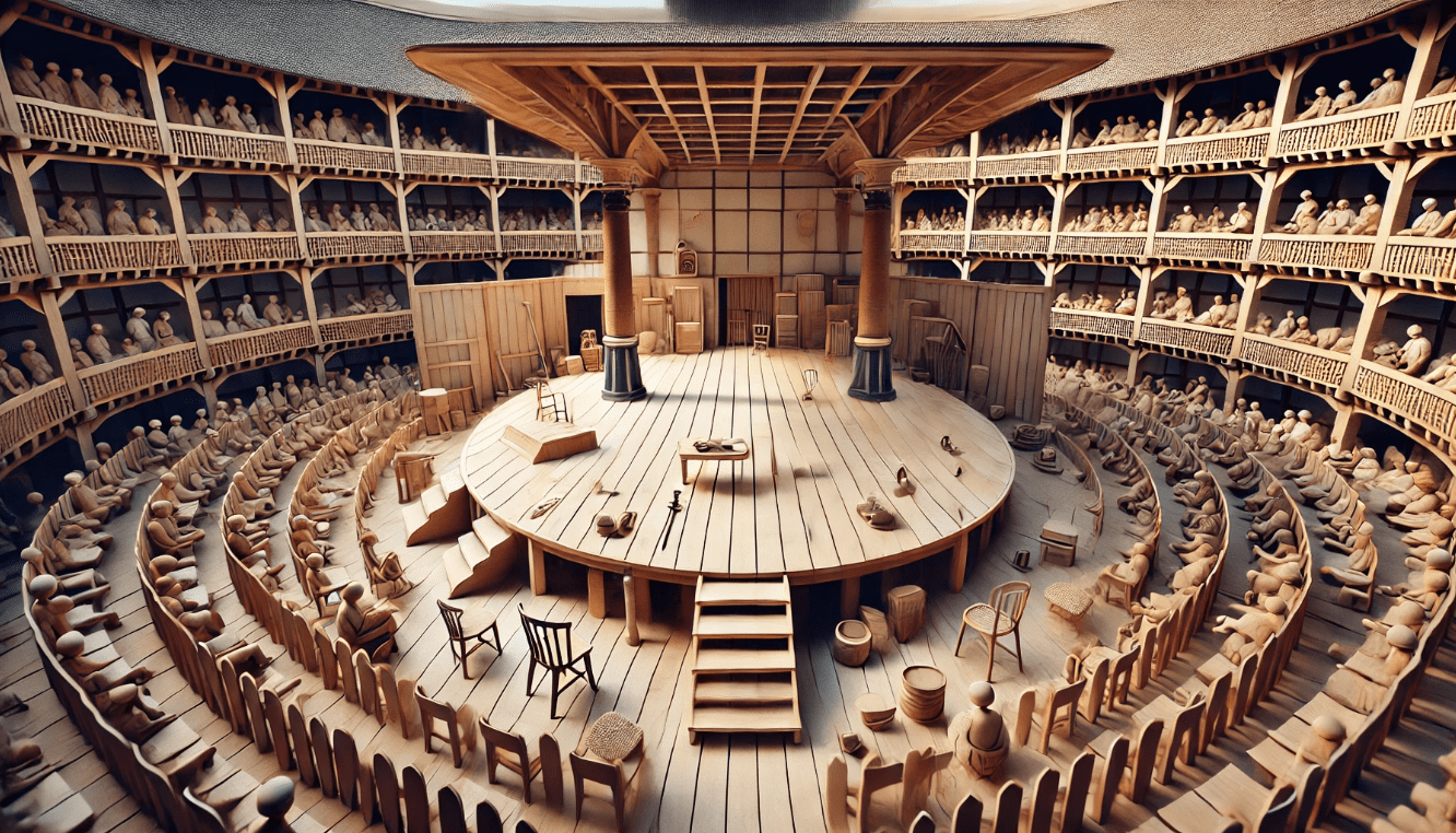 The Globe Theatre showcasing minimalist stage design with open-air seating