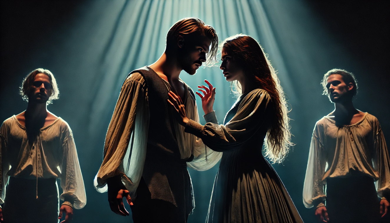 Modern stage adaptation of Romeo and Juliet, showcasing timeless themes of love and conflict in contemporary theatre
