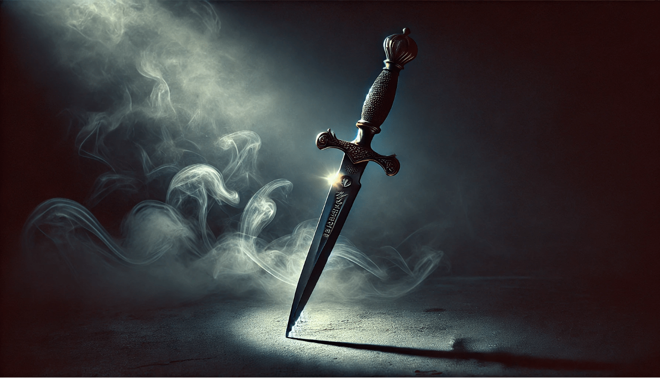 Symbolic dagger from Macbeth representing inner turmoil, ambition, and guilt.