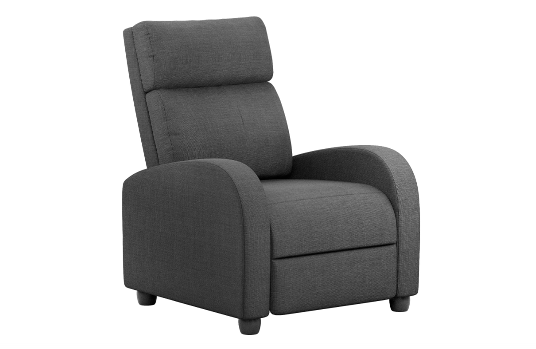  Homall Recliner Chair, Recliner Sofa for Adults, Recliners Home Theater Seating with Lumbar Support, Reclining Sofa Chair for Living Room (Fabric, Grey)