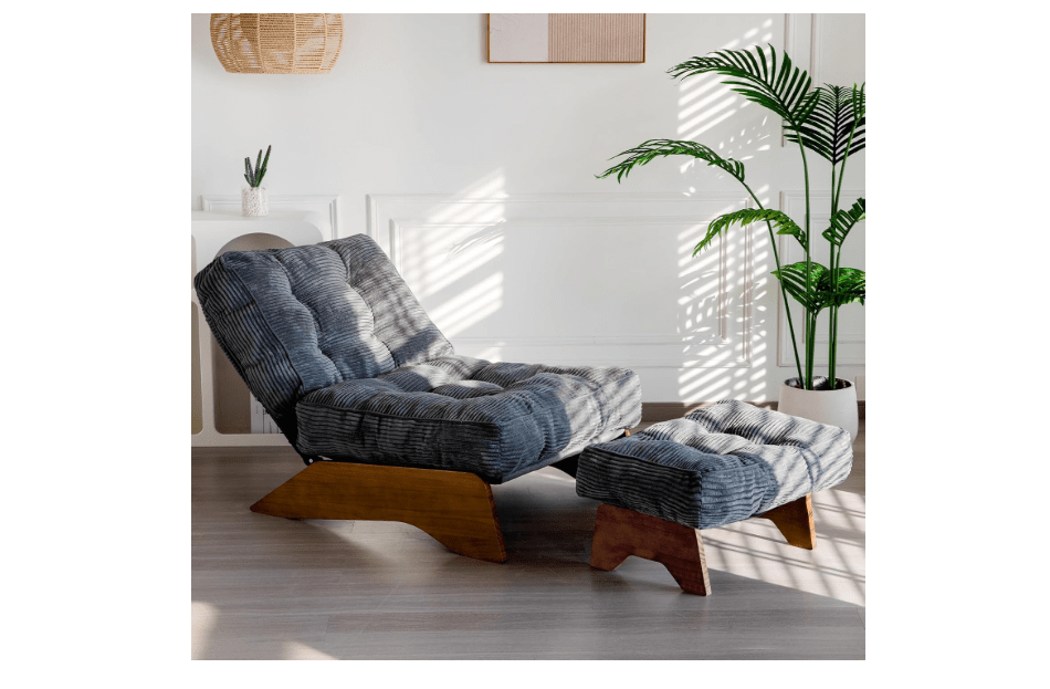  MAXYOYO Accent Chair with Ottoman Adjustable Backrest, Tufted Living Room Chair Upholstered Lounge Chair with Footrest Set, Modern Chair Cozy Reclining...