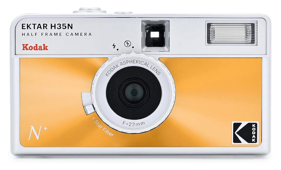 
KODAK EKTAR H35N Half Frame Film Camera, 35mm, Reusable, Focus-Free, Bulb Function, Built-in Star Filter, Coated Improved Lens (Film & AAA Battery are...