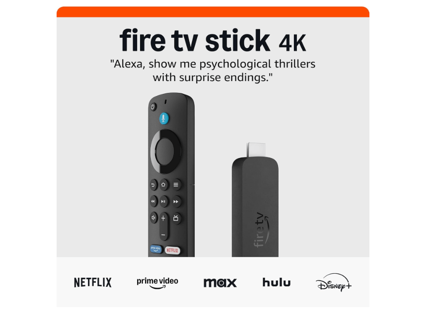  Amazon Fire TV Stick 4K (newest model) with AI-powered Fire TV Search, Wi-Fi 6, stream over 1.8 million movies and shows, free & live TV
