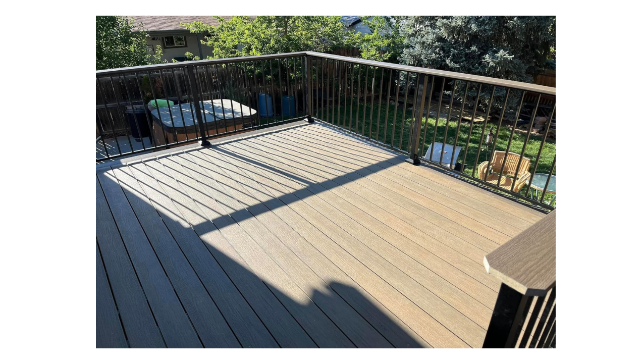 Pre-Cut Deck Kit Deckorators Voyage Decking with Fortress Railing 4 ft x 6 ft with 7 inch Variable Steps (1, Costa, 4 ft x 6 ft with 1 Step (7 inches))