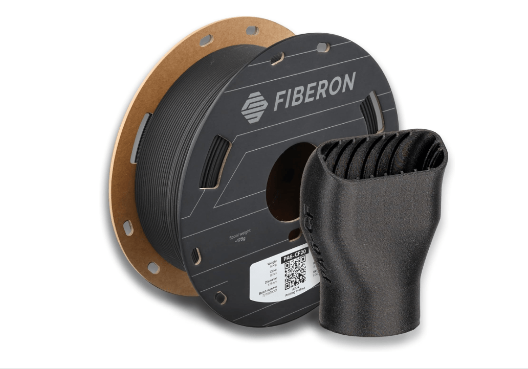 Polymaker Fiberon PA6-CF Carbon Fiber Nylon Filament 1.75mm Black 0.5kg, Fiberon PA6-CF Nylon Warp Free 1.75mm 3D Printing Filament