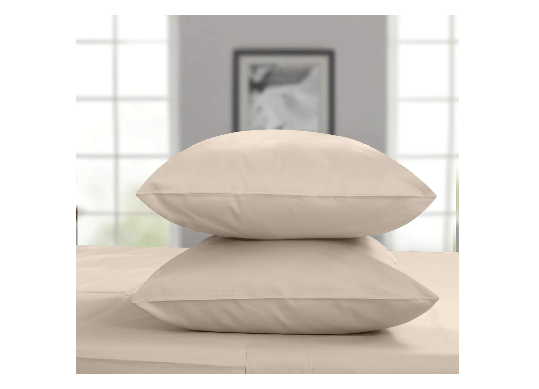 
Threadmill King Size Pillow Cases Set of 2-100% Pure Cotton 300 Thread Count Sateen Weave Beige Pillow Cases - Ultra Soft & Silky, Comfortable Bed...