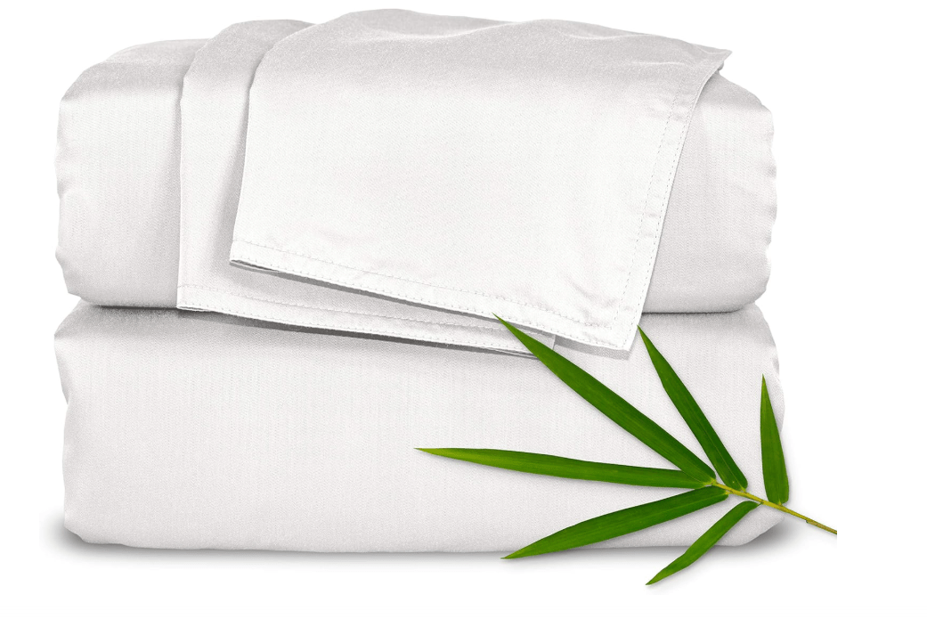 
Pure Bamboo King Sheets, Genuine 100% Organic Viscose Derived from Bamboo Bed Sheet Set, Luxuriously Soft & Cooling, Double Stitching, 2 Year Quality...