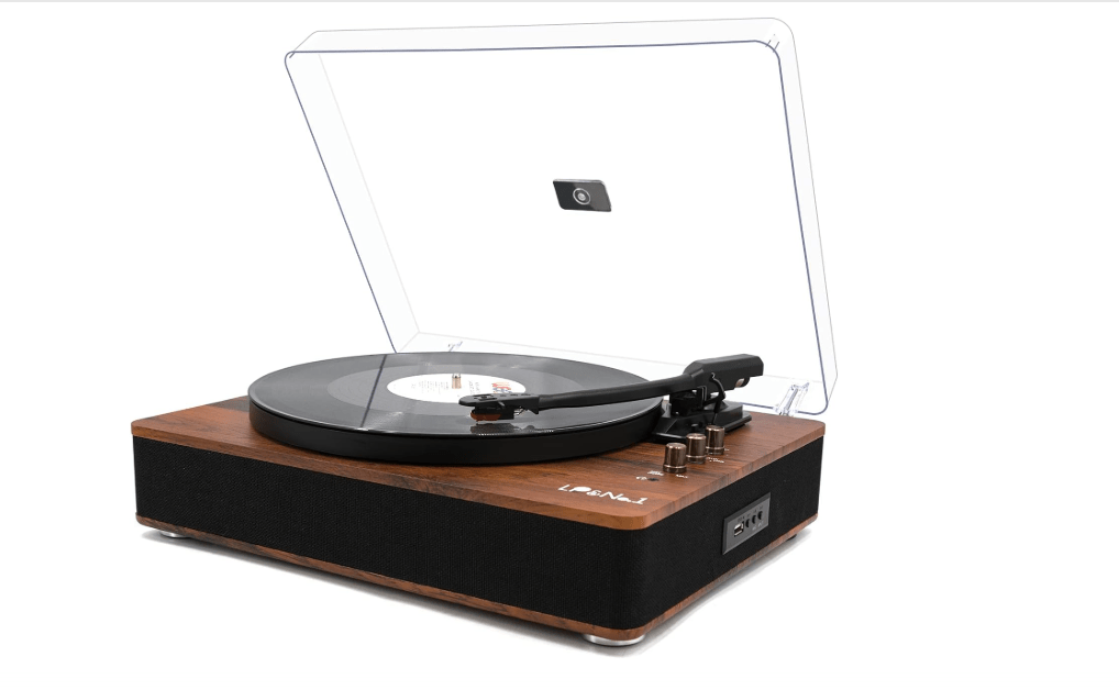 
LP&NO.1 Record Player Turntable with Built-in Speakers and USB Play&Recording Belt-Driven Vintage Phonograph Record Player 3 Speed for Entertainment