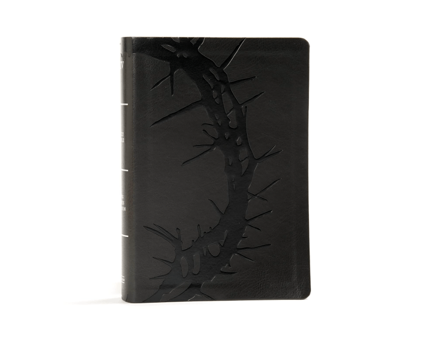 KJV Large Print Personal Size Reference Bible, Charcoal LeatherTouch Crown of Thorns, Indexed, KJV Holy Bible, Red Letter, Pure Cambridge Text, Presentation Page, Cross-References, Full-Color