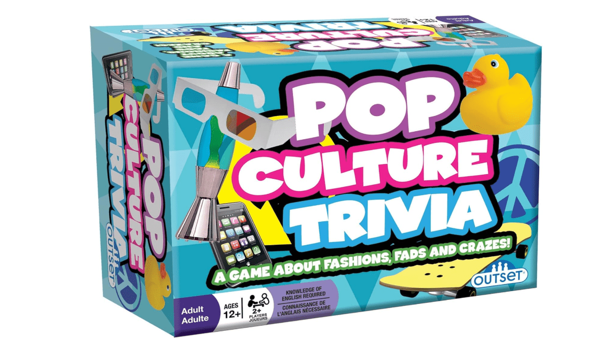Outset Media Pop Culture Trivia Game, Party Game, Family Game, Travel Game, Fun & Easy to Play, 1200 Trivia Questions, For 2