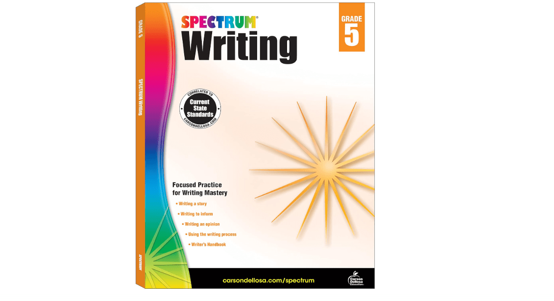 
Spectrum 5th Grade Writing Workbooks, Ages 10 to 11, Grade 5 Writing, Informative, Persuasive, News Report, Article, and Story Writing Prompts, Writing