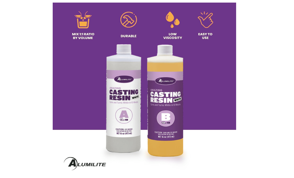 Alumilite Amazing White Casting Resin Kit, 32 oz (16 oz Part A + 16 oz Part B), Ideal for Pouring Durable Parts