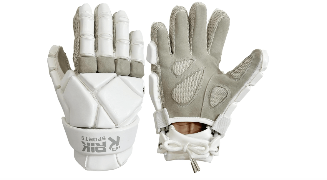 
RIK SPORTS Men's Professional Lacrosse Gloves: High-density padding, enhanced grip, quick-drying, protective fit with extended cuff,