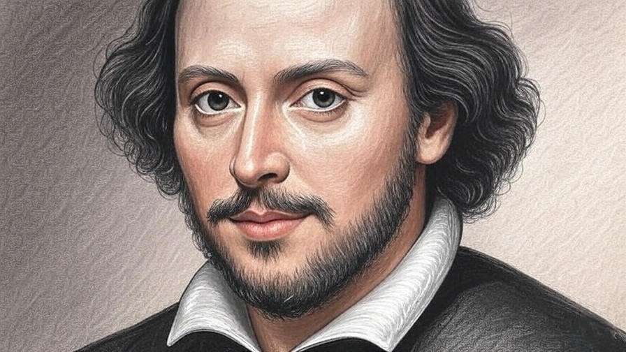 Step-by-step guide to sketching Shakespeare’s face from basic structure to detailed features.
