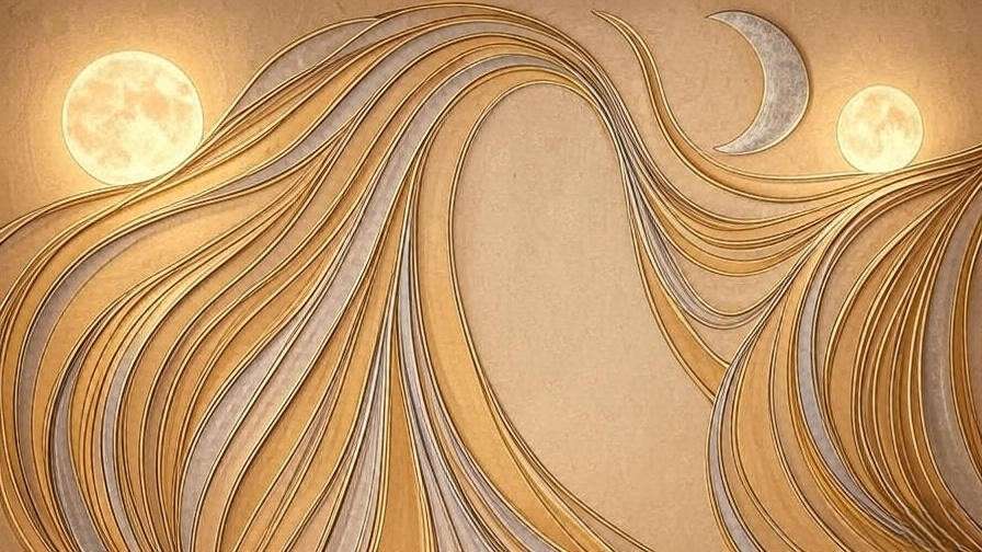 Stylized illustration of iambic pentameter with sun and moon motifs for Shakespeare’s Romeo and Juliet