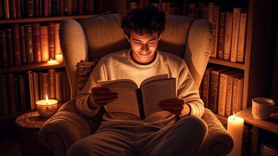 Cozy nook with person annotating Romeo and Juliet script and Shakespeare books