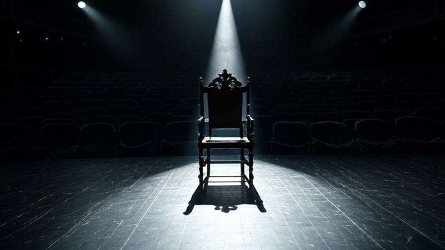 Minimalist stage prop inspired by Shakespearean stagecraft in set design