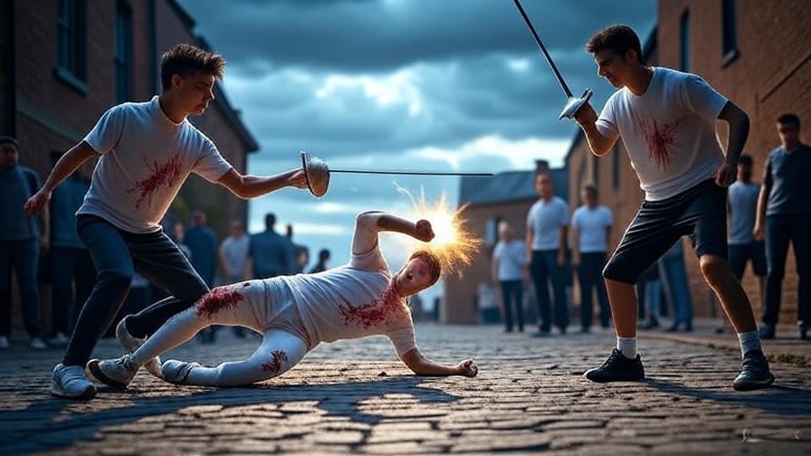 Sword duel representing conflict and exile in Act 3 of Romeo and Juliet breakdown.