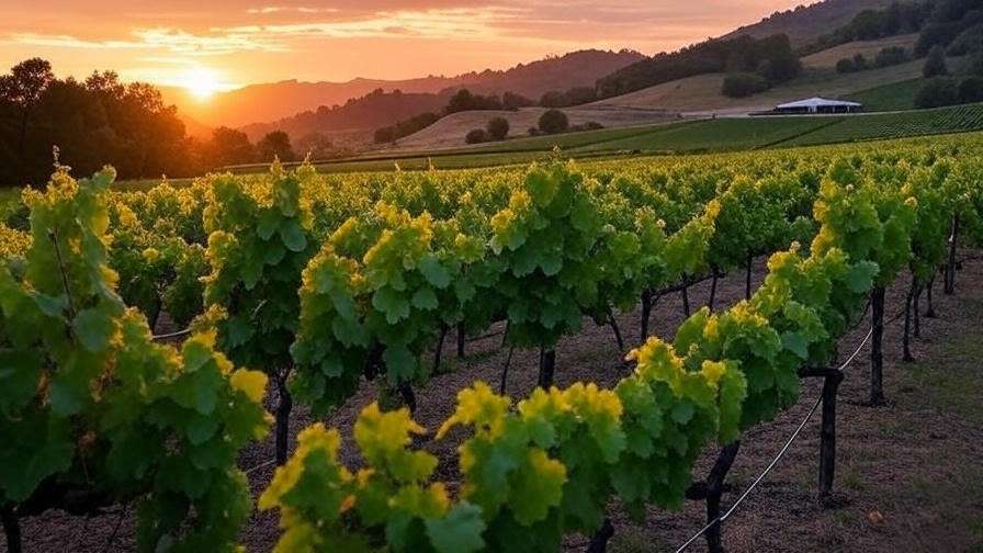 Santa Ynez Valley vineyard at sunset near Hamlet Inn Solvang