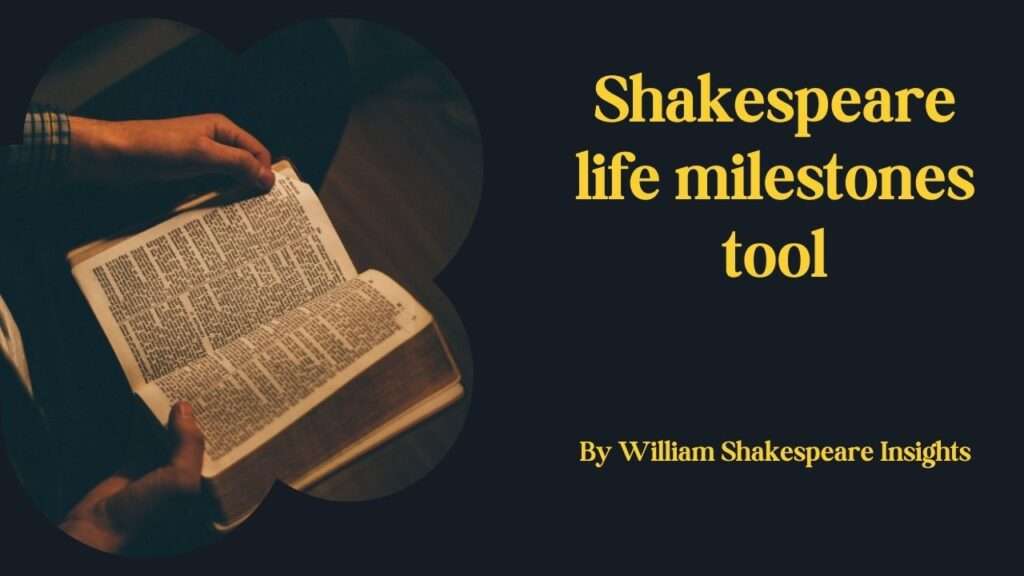 Shakespeare life milestones tool