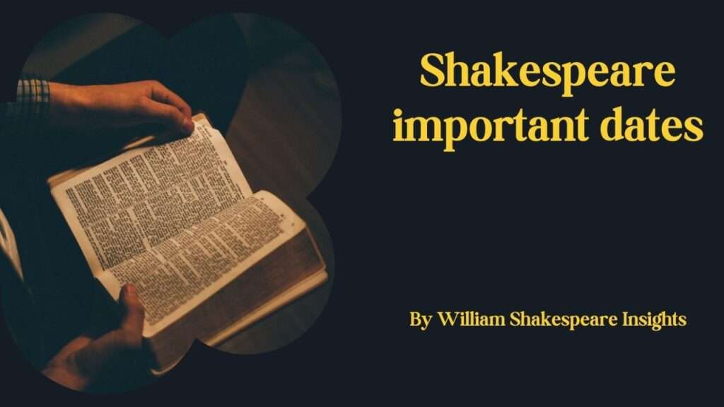 Shakespeare important dates