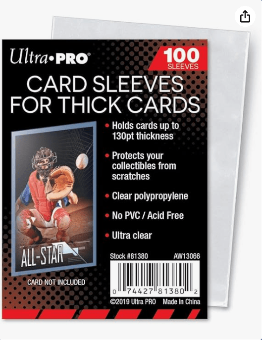 Ultra Pro Clear Thick Card Sleeves, Plastic| Holds cards up to 130-Point | 100-Count