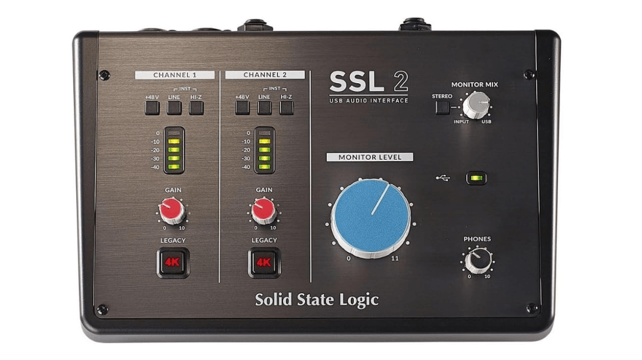 Solid State Logic SSL 2 USB Audio Interface with Legacy 4K Analog Color Enhancement, Monitor Mix Control, and High-Frequency EQ Boost