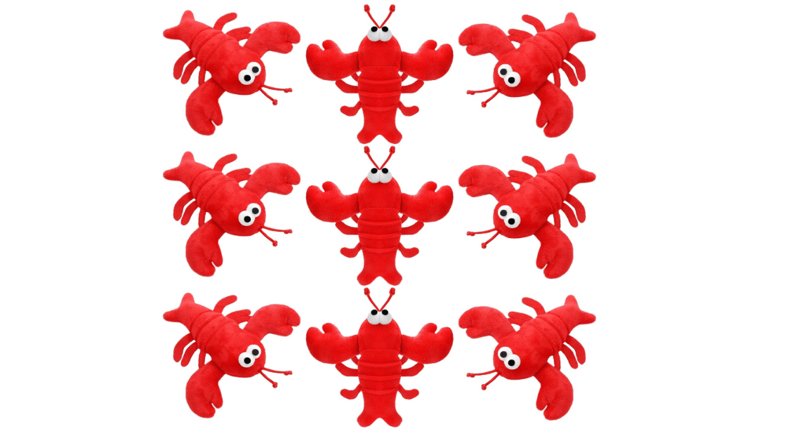 
9 Pack Lobster Stuffed Animal Cute Lobster Plush Doll Toy Soft Small Stuffed Hanging Ornaments for Keys Purse Backpack Bags DIY Birthday Party Favors