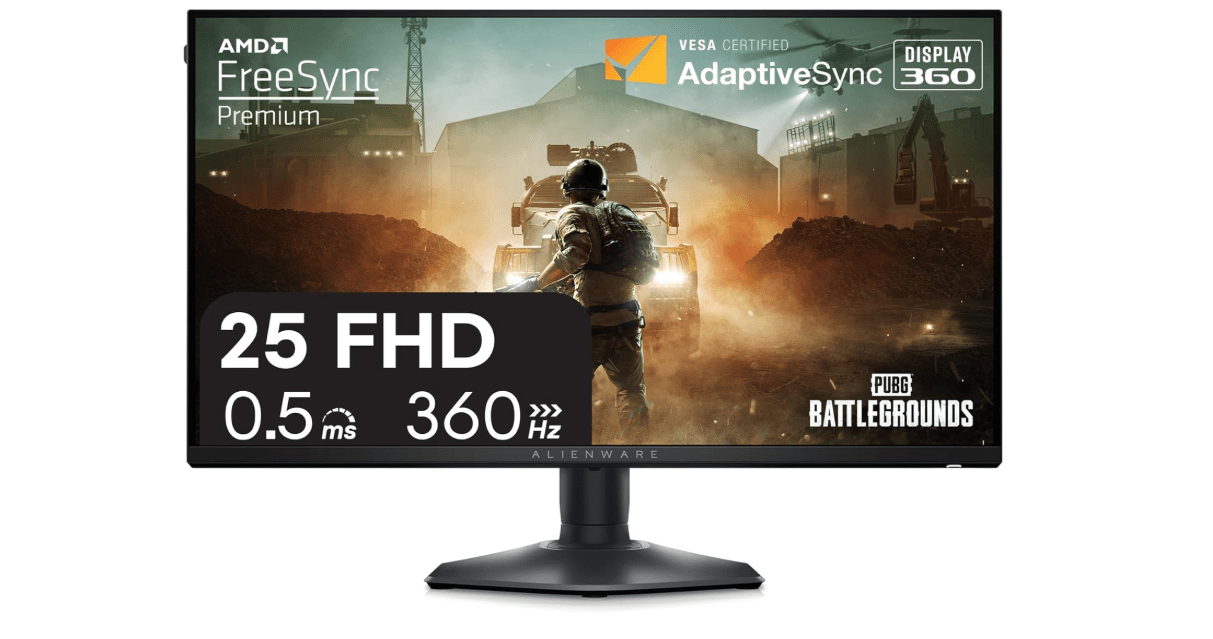 Alienware 25 Gaming Monitor AW2523HF 24.5" IPS LED Full HD (1920 × 1080) 360Hz Display - AMD FreeSync - VESA - Monitor (USB, HDMI)...