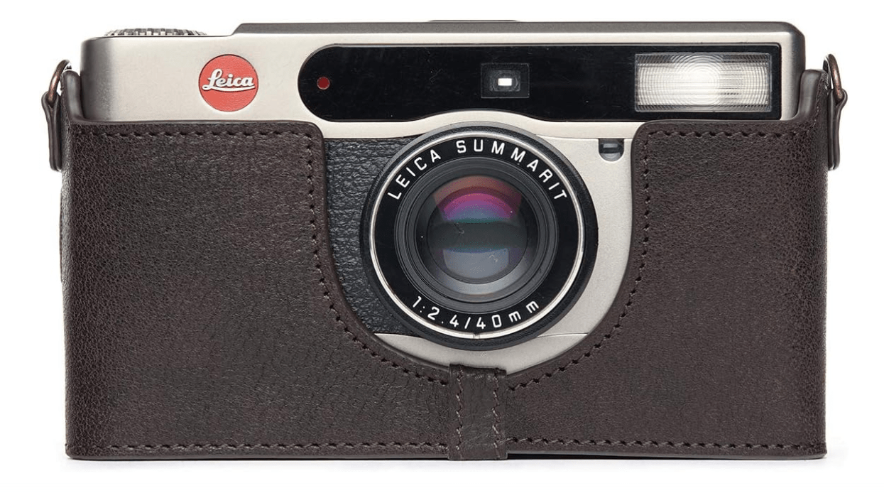  BolinUS Leica Minilux Case, Handmade Genuine Real Leather Half Camera Case Bag Cover for Leica Minilux/Minilux Zoom Camera With Hand Strap (Coffee)