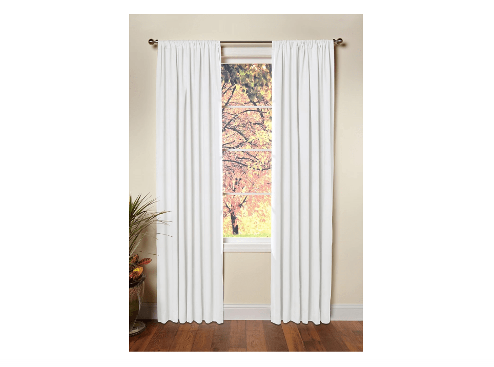 
COTTON CRAFT White Curtain Window Panel Drapes - Set of 2 - Thick Cotton Duck Fabric Reverse Tab Top Window Treatment - Bonus Tie Backs - Clean Crisp...