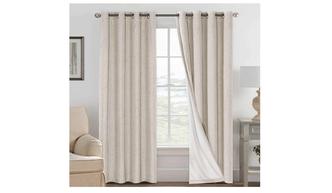 
H.VERSAILTEX Polyester Blackout Curtains 96 Inches Long, 100% Absolutely Blackout Elegant Curtains for Bedroom, Thermal Insulated Linen Drapes Grommet...