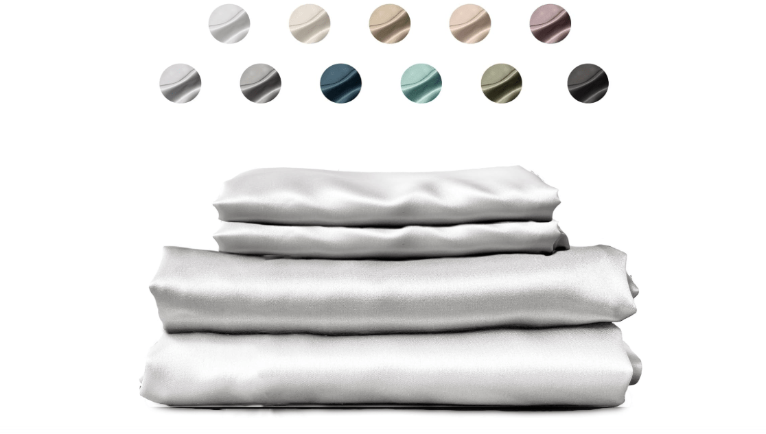 
Colorado Home Co SUNDAYSILKS™ Mulberry Silk Bedding Set | 4PC Queen Size - Pure Silk Sheets, Natural, Off White