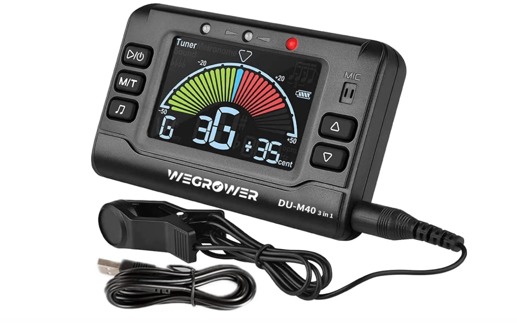  Wegrower Metronome Tuner, Rechargeable 3 In 1 Digital Metronome Tuner Tone Generator for Guitar, Bass, Violin, Ukulele and Chromatic,Clarinet, Trumpet,...