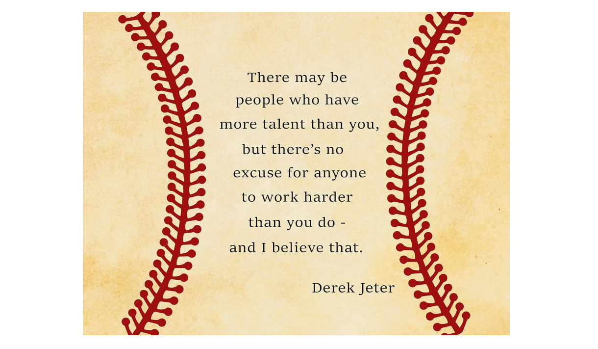 Derek Jeter Inspirational Baseball Quote Wall Art Print – 8x10 UNFRAMED Vintage Décor Picture. Black on Antique Parchment Background. There may be people...